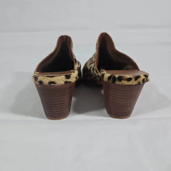 Coconuts by Matisse Animal Print Mules Heels Size 8 Calf Hair Leopard Slip On - Picture 4 of 9